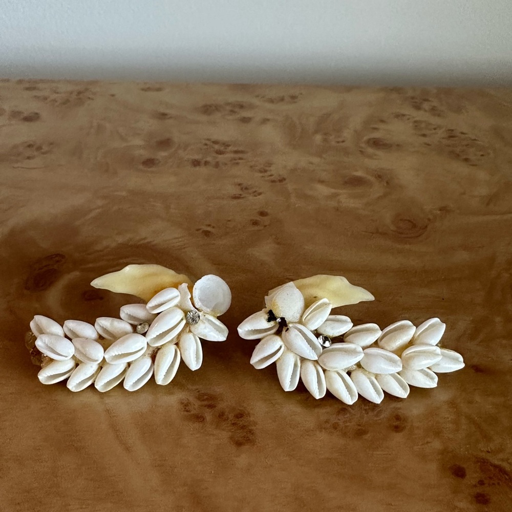 White Shell Earrings - image 1